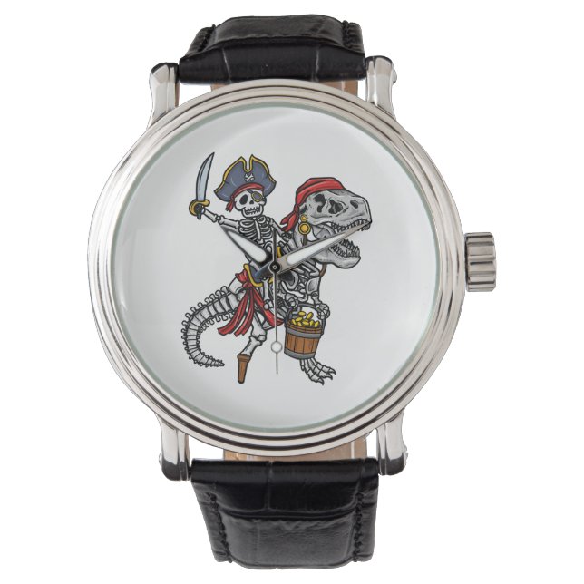 Halloween Pirat Dinosaur Skeleton Armbandsur (Framsida)
