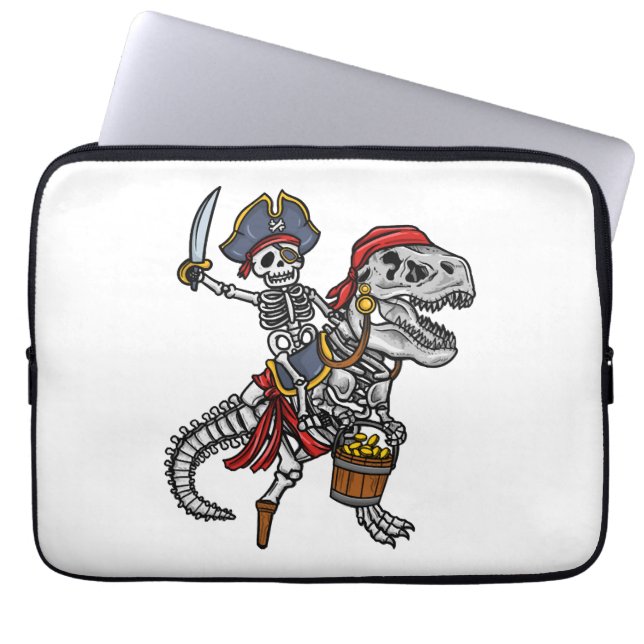 Halloween Pirat Dinosaur Skeleton Laptop Fodral (Framsidan)