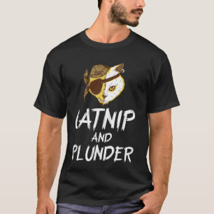 Halloween Pirat Katt Kittel Skallar Kors Ben Öga T Shirt