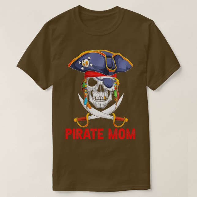 Halloween Pirat Mamma Funny T Shirt (Design framsida)