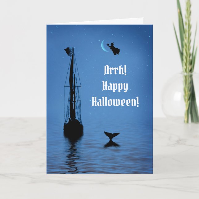 Halloween Pirat och Witch Nautical Sea Kort (Framsida)