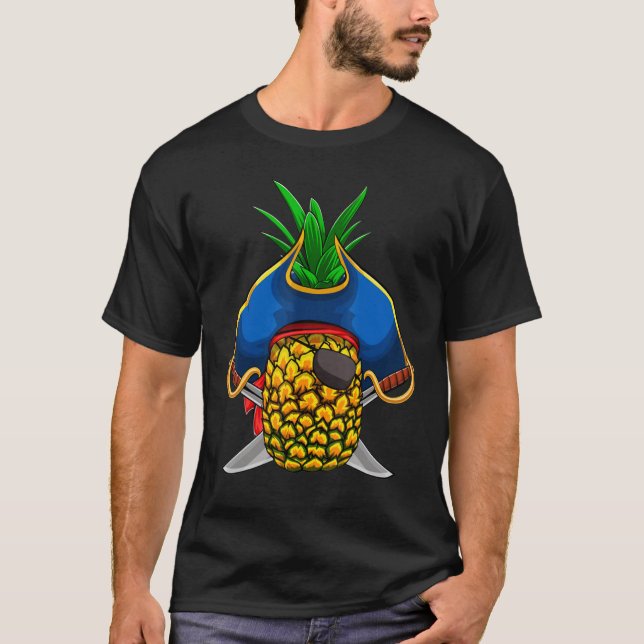 Halloween Pirat Pineapple Swingles livsstil T Shirt (Framsida)