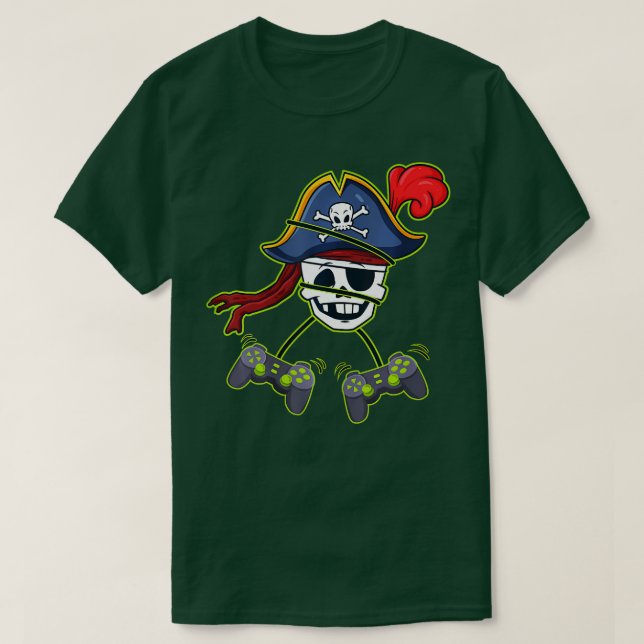 Halloween Pirat Skeleton-videostyrenheter Boys T Shirt (Design framsida)