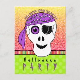 Halloween Pirat Skull Party Inbjudan Vykort