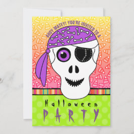 Halloween Pirat Skull Party Inbjudningar