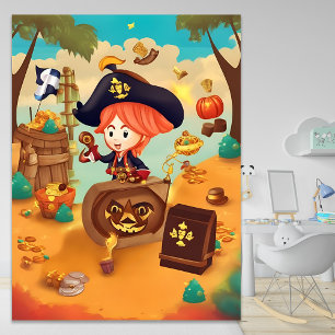 Halloween Pirat Treasure Hunt AI Generative Poster