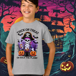 Halloween Pirate Trick or Treat or Walk the Plank T Shirt