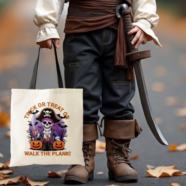 Halloween Pirate Trick or Treat or Walk the Plank Tygkasse (Skapare uppladdad)