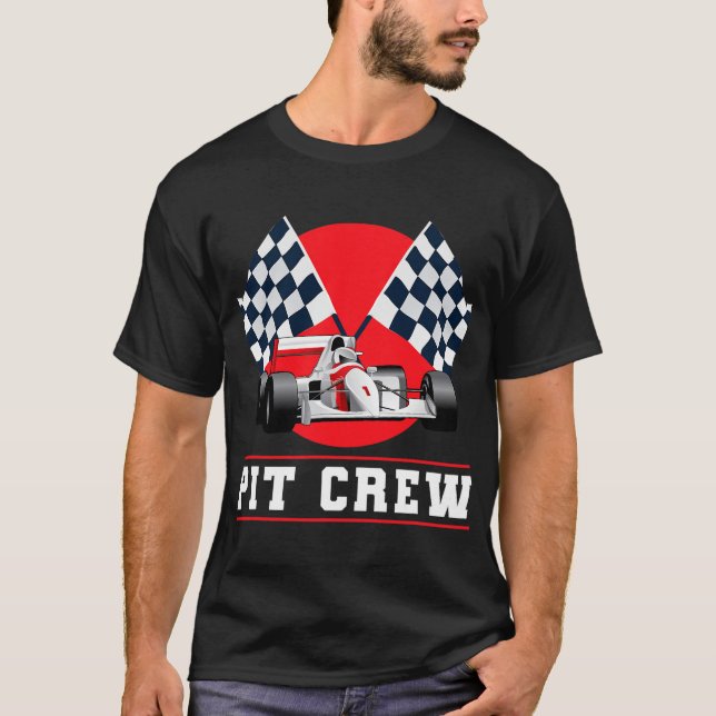 Halloween Pit Crew Costume Tävling Track T-Shirt (Framsida)