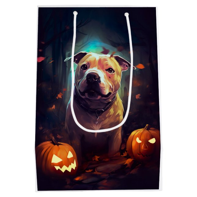 Halloween Pitbull med pumpor (Baksidan)