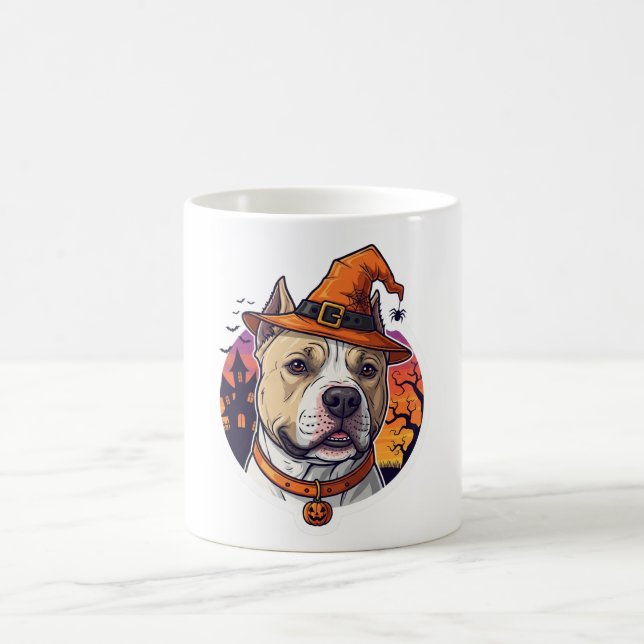 Halloween Pitbull Witch - Spooky Dog Costume Kaffemugg (Center)