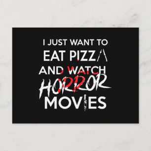 Halloween Pizza Funny Horror Movie Vykort