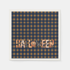 Halloween Plaid Pumpkin Pappersservett