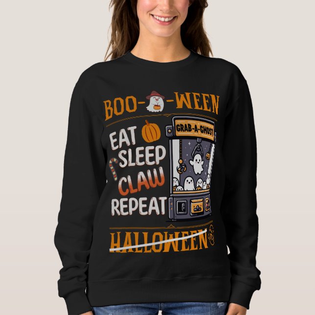 Halloween Playful Orange Ghost Klo Arcade Retro T Shirt (Framsida)
