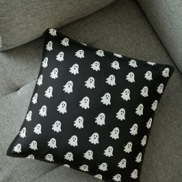 Halloween Playful White Ghost Black Festive  Kudde