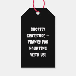 Halloween Playful White Ghost Black Festive  Presentetikett