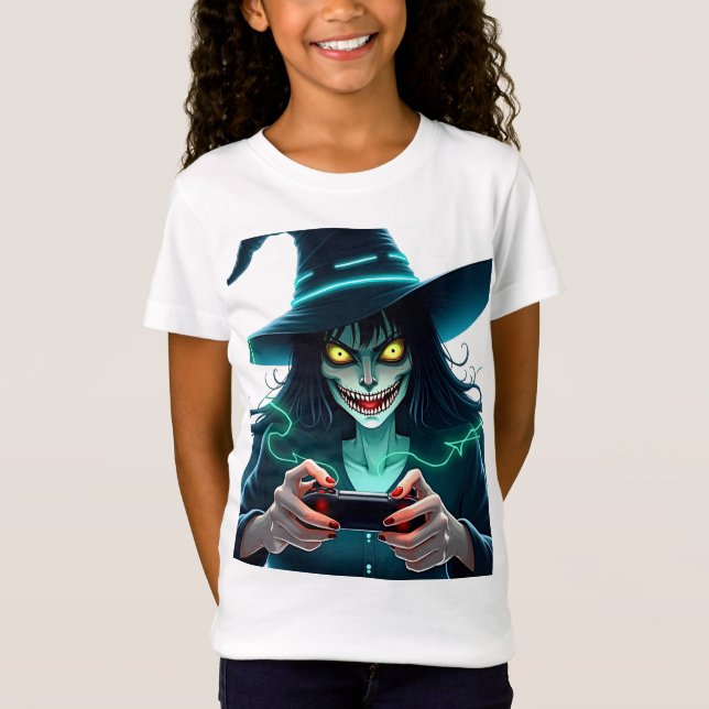 Halloween PlayStation-spel - Spooky PS5 Witch Co T Shirt (Framsida)