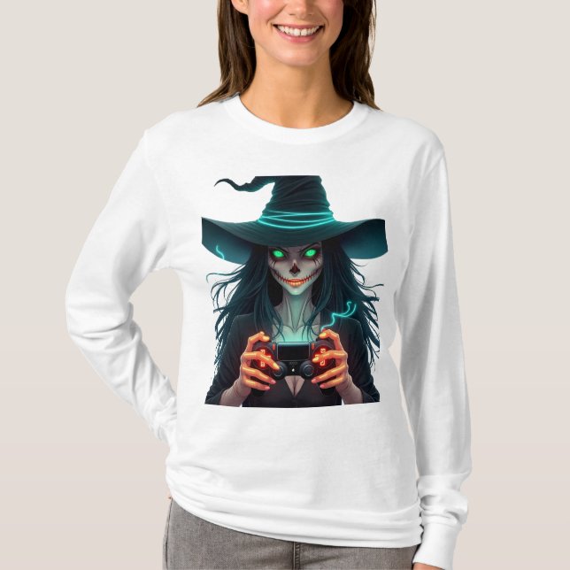 Halloween PlayStation-spel - Spooky PS5 Witch Co T Shirt (Framsida)