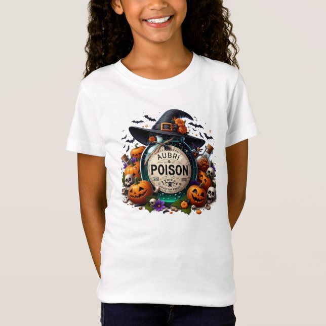 Halloween Poison med Barn Namn T Shirt (Framsida)
