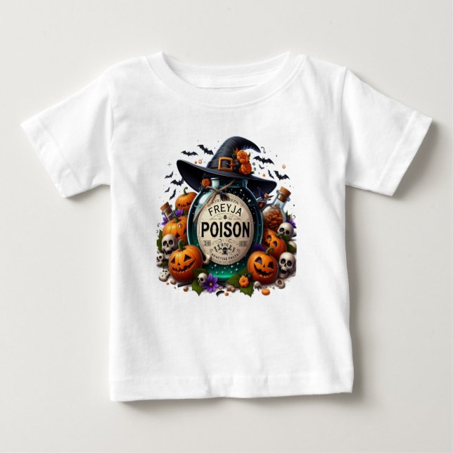Halloween Poison med Barn Namn T Shirt (Framsida)