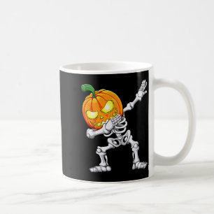 Halloween Pojkar Dabbing Skelett Y Pumpkin Jack O Kaffemugg