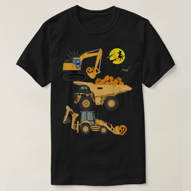 Halloween-pojkar Kids småbarn Pumpkin Construction T Shirt (Design framsida)