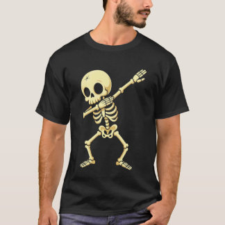 Halloween Pojkar Män Dabbar Skelett Skalle Revben  T Shirt