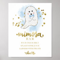 Halloween Pojke Baby Shower Mimosa Bar Skylt