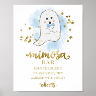 Halloween Pojke Baby Shower Mimosa Bar Skylt