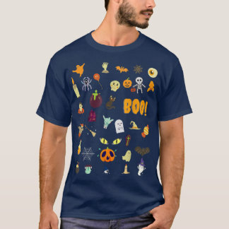 Halloween Pojke Girl Pumpkin Cat Monster Skelet T Shirt