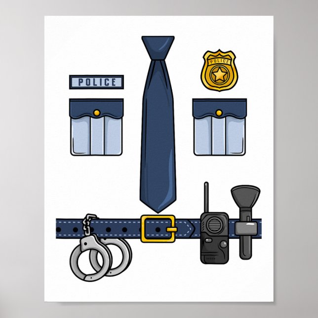 Halloween Policeman Costume Halloween-poliskontore Poster (Framsidan)