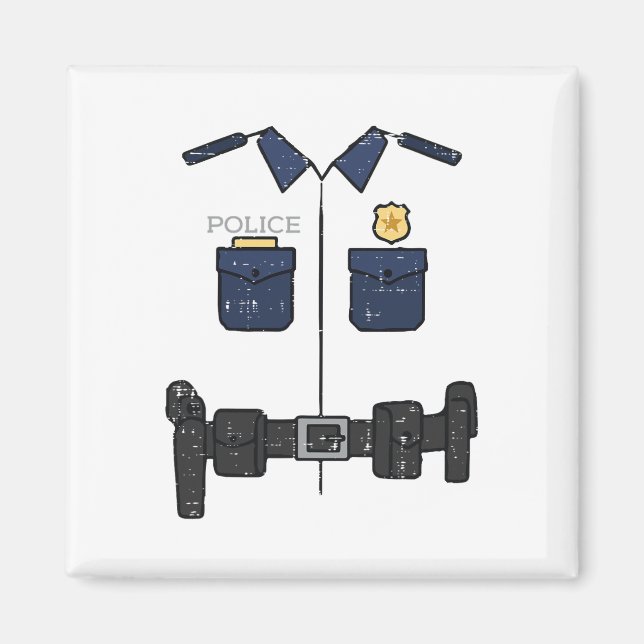 Halloween-polisassistent Costume Cop Boys Kids Man Magnet (Framsidan)