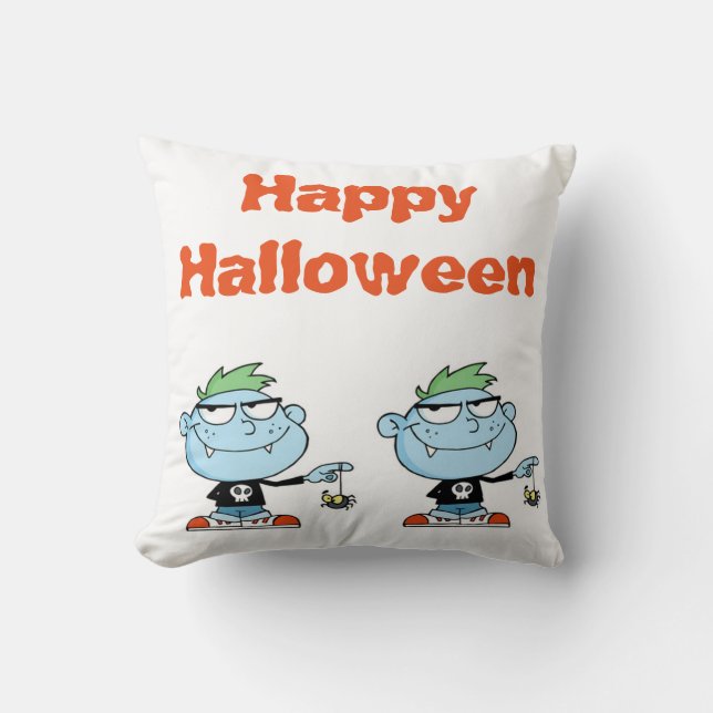 Halloween Polyester Dekorativ kudde 16 tum x 16 tu (Framsida)