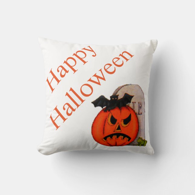 Halloween Polyester Dekorativ kudde 16 tum x 16 tu (Framsida)