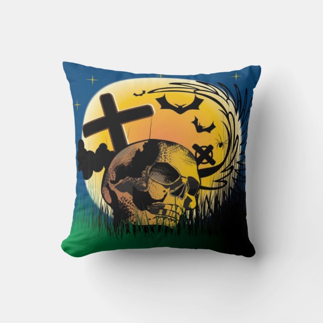 Halloween Polyester Dekorativ kudde/Spooky Scene Kudde (Framsida)