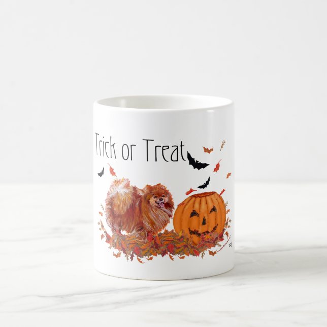 Halloween Pomeranian Kaffemugg (Center)