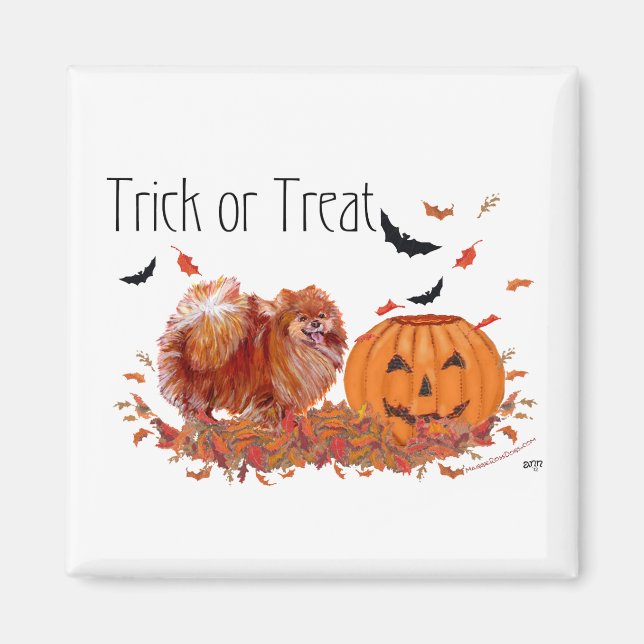 Halloween Pomeranian Magnet (Framsidan)
