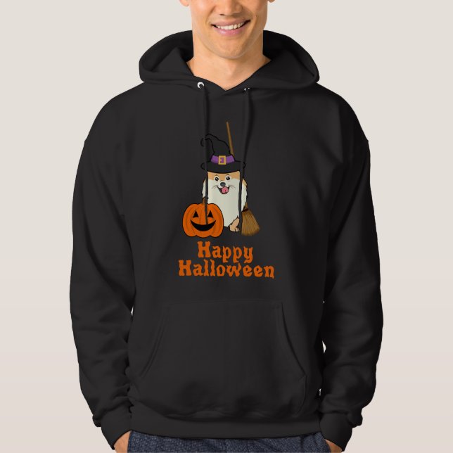Halloween Pommern Pumpkin Hoodie (Framsida)
