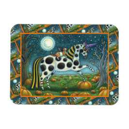 HALLOWEEN PONY & FLADDERMUS CAT Fantasy Horse Magnet