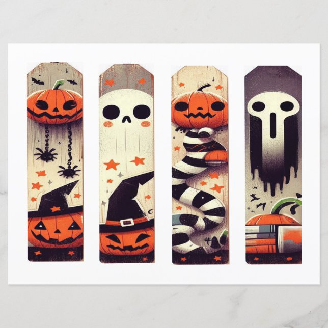 Halloween pooky goth bokmärken (Framsida)