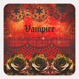 Halloween-pooky vampyr party fyrkantigt klistermärke