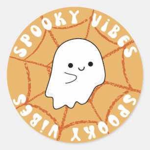 Halloween pooky vibes runda dekal runt klistermärke