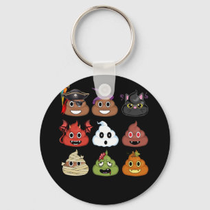 Halloween Poop Emojis Ansikte Pumpkin Pirat Mummy Nyckelring