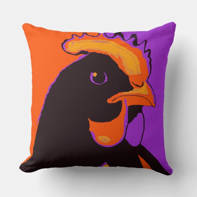 Halloween Pop Art Chicken Pillow Kudde (Framsida)