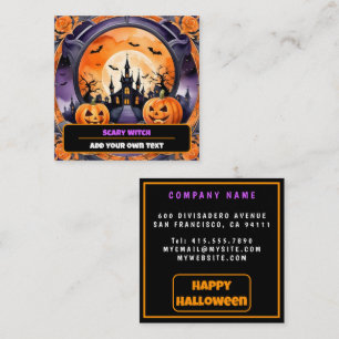 Halloween Popular Pumpkin-höstsamling Fyrkantigt Visitkort