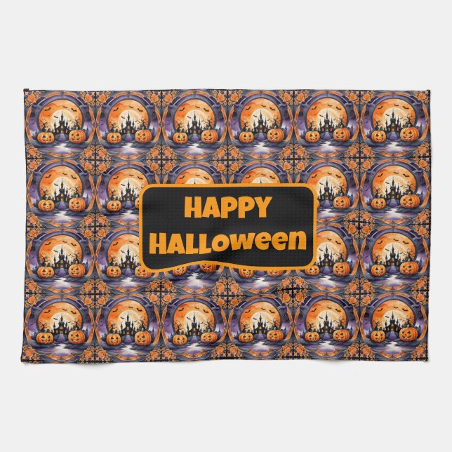 Halloween Popular Pumpkin-höstsamling Kökshandduk (Horisontell)