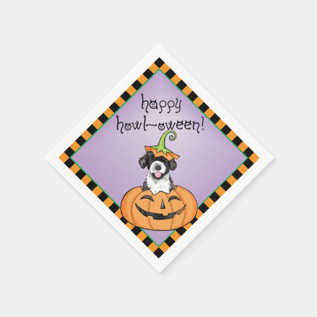 Halloween Portugisiska Vatten Hund Pappersservett (Hörn)