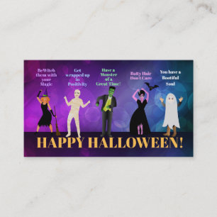 Halloween Positivity Ord Affärskort Visitkort