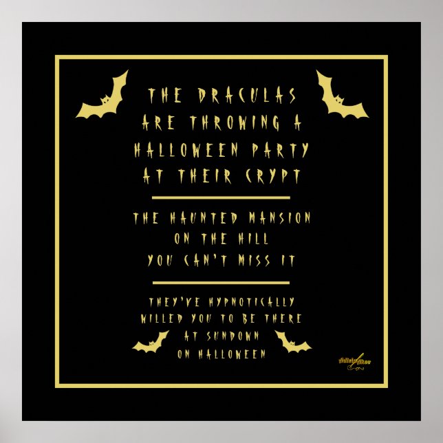 Halloween Poster designat av Poet Adiela Akoo (Framsidan)