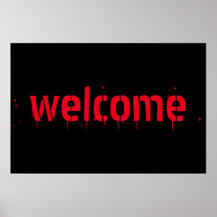Halloween-poster för läskigt välkomstdekaler poster